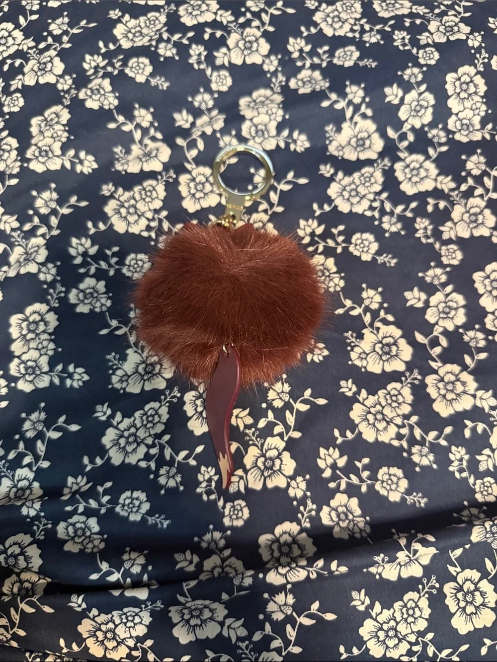 kate spade Brown Fox Pom-Pom Keychain Bag Charm